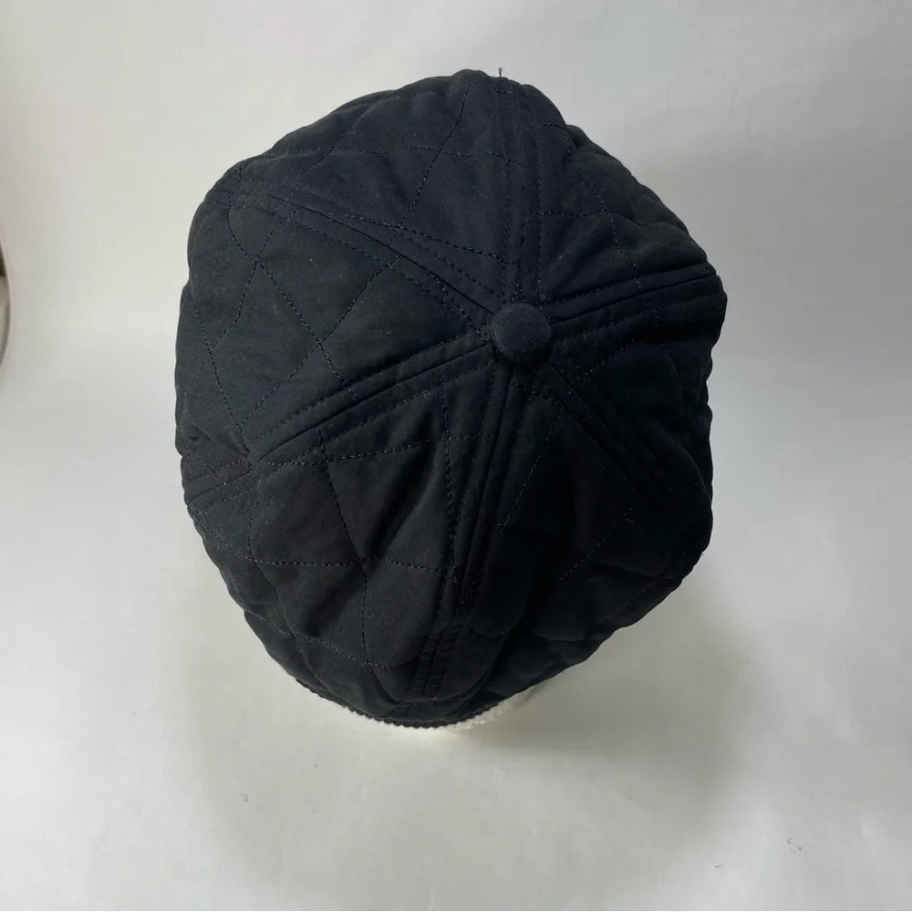Paul Galvin Black Quilted Ribbed Cap One Size